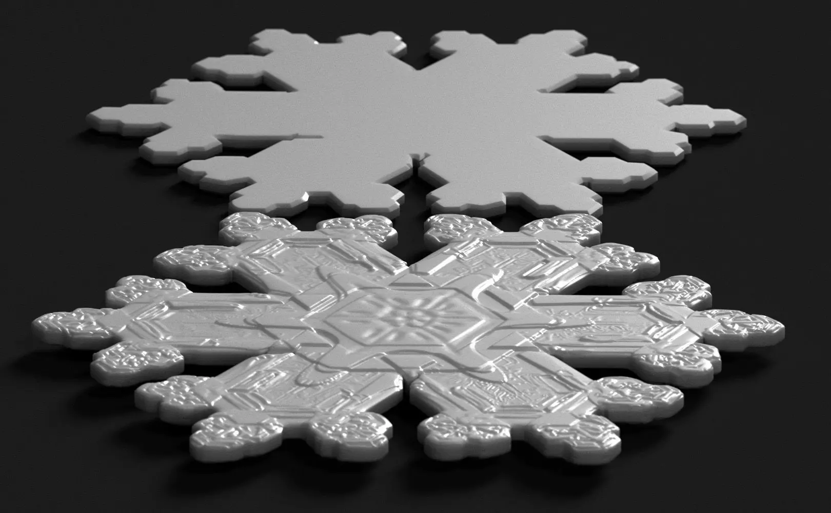 Snowflake Coaster or Christmas Ornament 3D print model_21