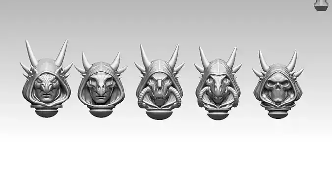 hooded space dragons helmets 3D print model