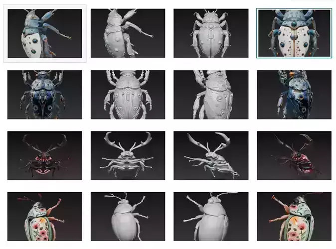 Royal Cyber Beetles - Futuristic Luxury Insect Collection