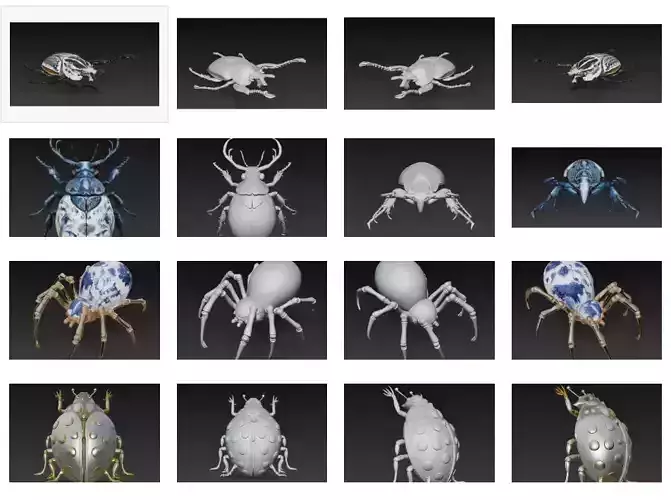 Porcelain Insect Elegance - Decorative Sculpture Collection