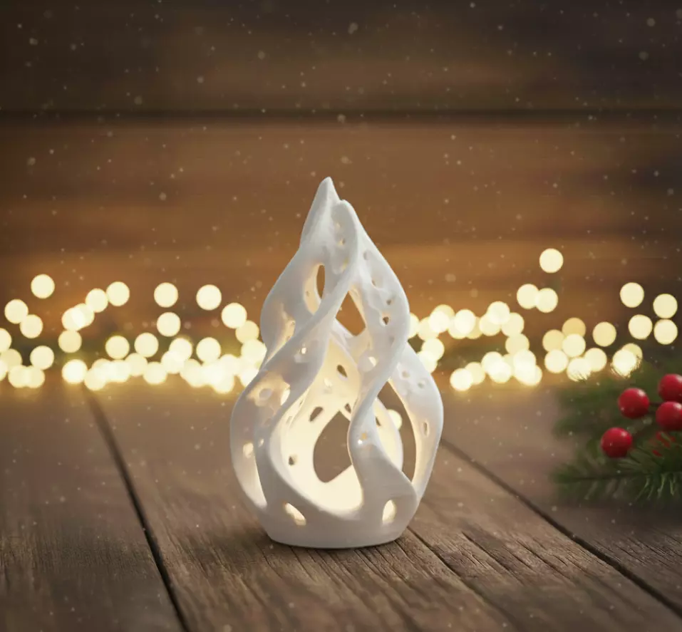 Modern Flame Shaped Luminary 3D print model_1