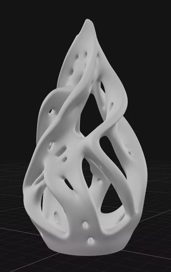 Modern Flame Shaped Luminary 3D print model_5