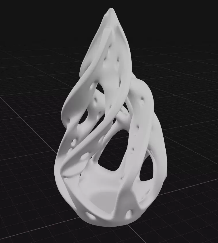 Modern Flame Shaped Luminary 3D print model_3