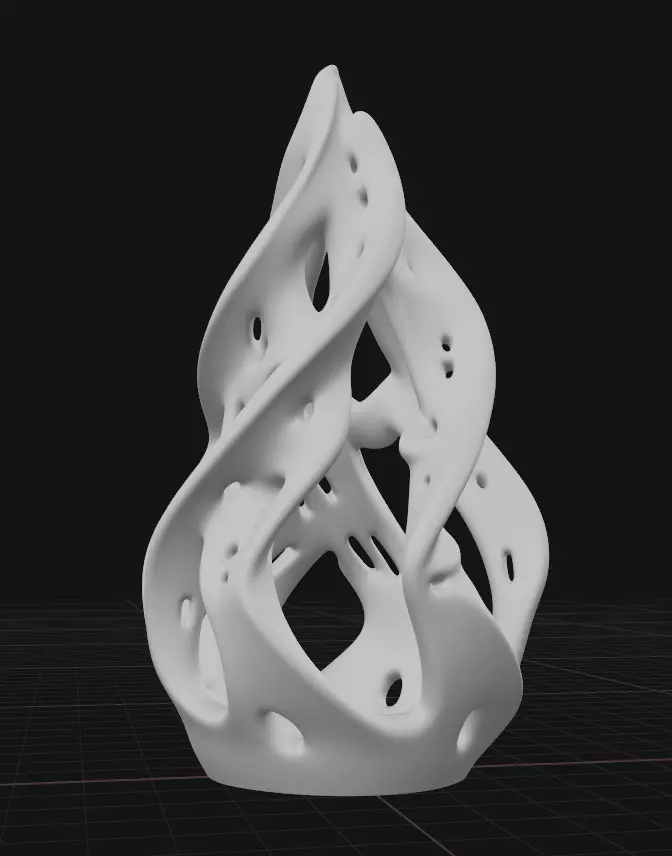 Modern Flame Shaped Luminary 3D print model_2