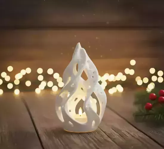 Modern Flame Shaped Luminary 3D print model