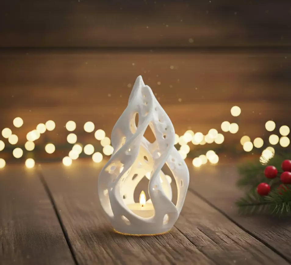 Modern Flame Shaped Luminary 3D print model_0