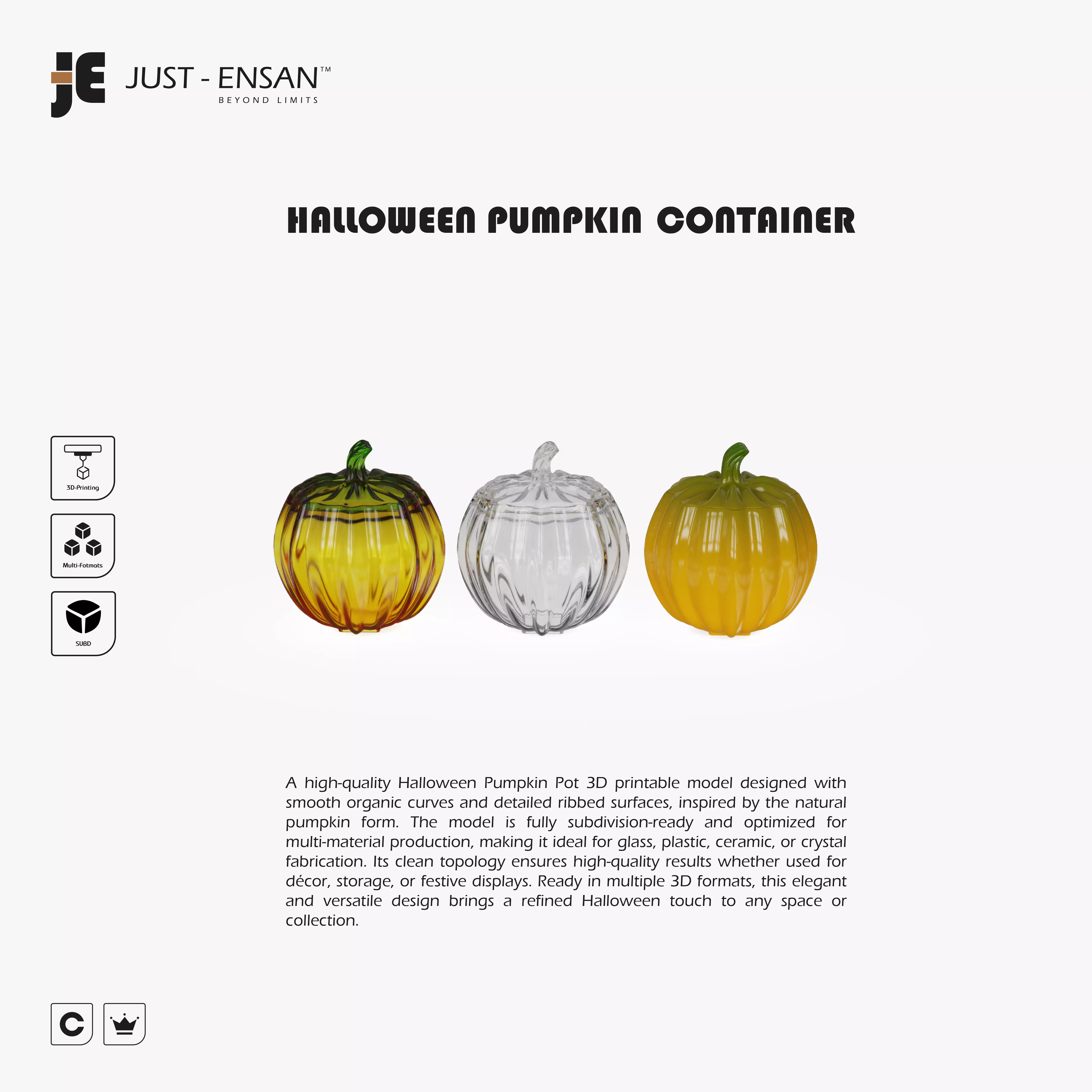Halloween Pumpkin container 3D print model_0
