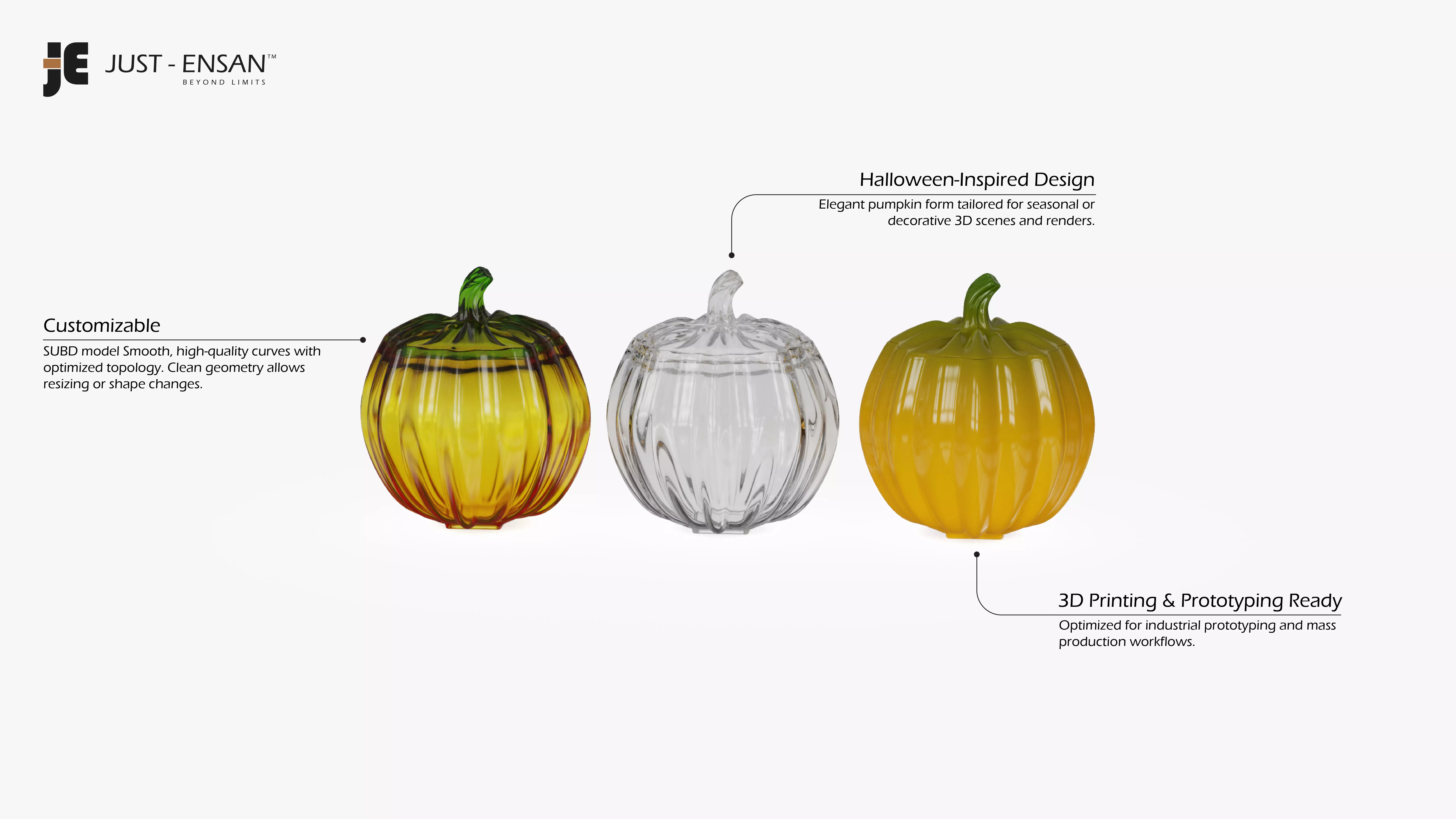 Halloween Pumpkin container 3D print model_1