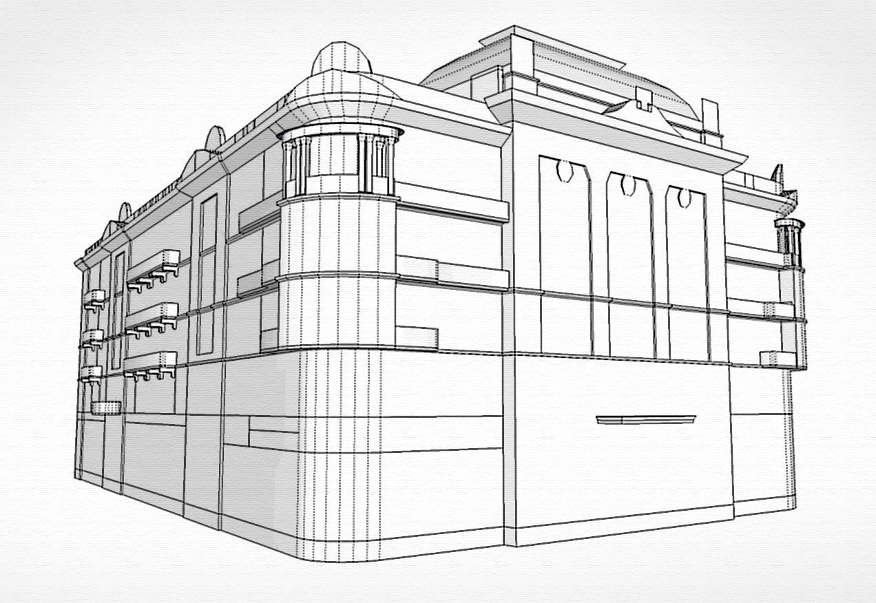 Rich Classical Building Low-poly 3D model_6