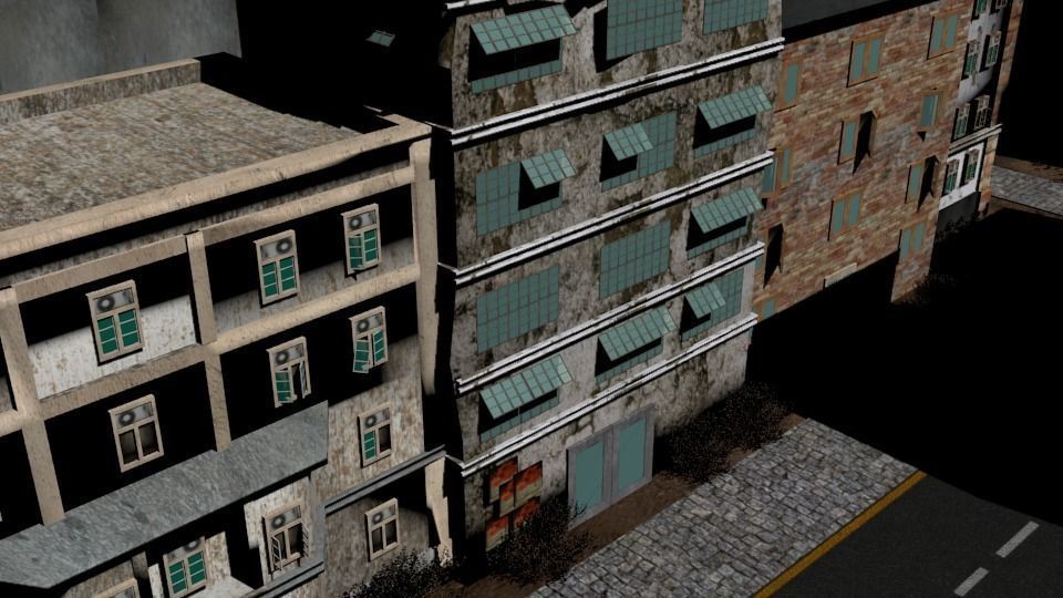 Game Rundown Street Low-poly 3D model_1