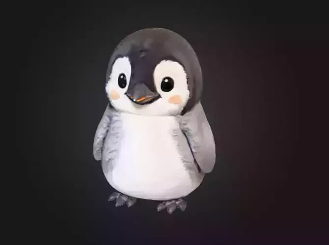 Fluffy Friend Penguin Low-poly 3D model Fluffy Friend Penguin Low-poly 3D model