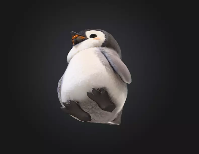 Fluffy Friend Penguin Low-poly 3D model_14