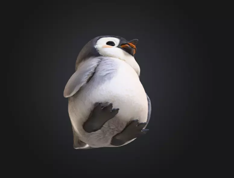 Fluffy Friend Penguin Low-poly 3D model_13