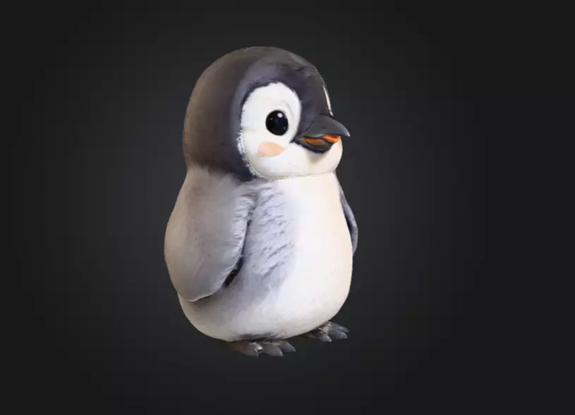 Fluffy Friend Penguin Low-poly 3D model_2