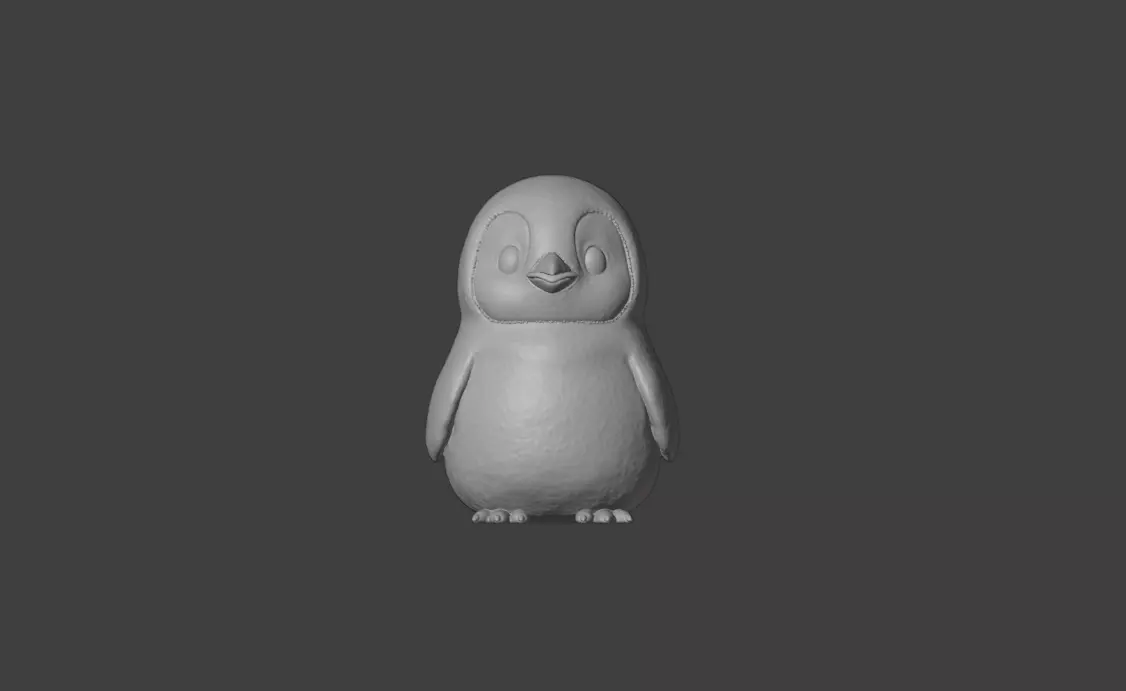 Fluffy Friend Penguin Low-poly 3D model_17
