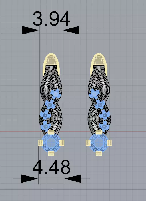 Ring and earrings set 3D print model_7