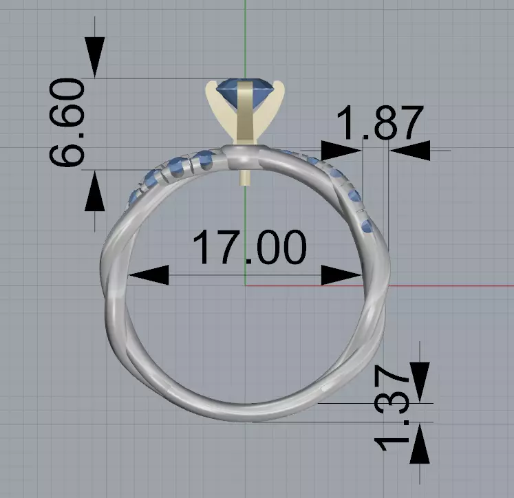 Ring and earrings set 3D print model_5