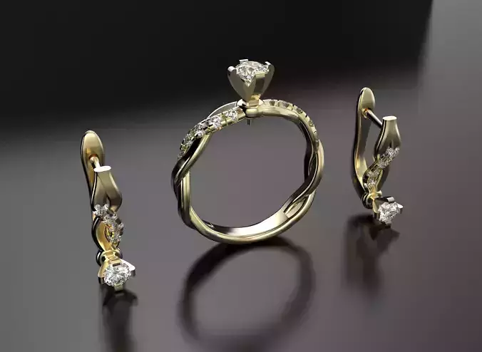 Ring and earrings set