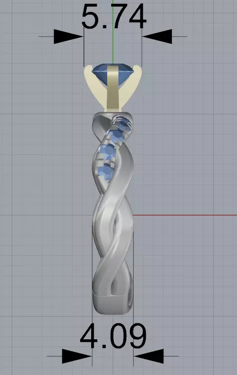 Ring and earrings set 3D print model_6