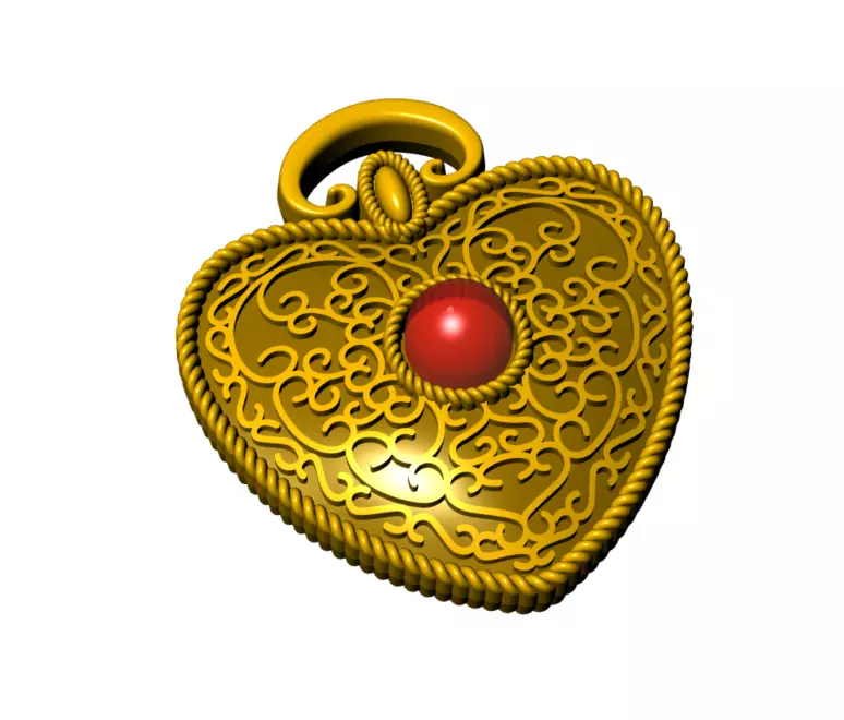 Luxury Heart Pendant Elegant for Designer Bags and Necklaces 3D print model