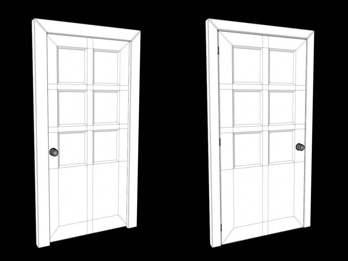 Door Collection - front and back 3D model_12