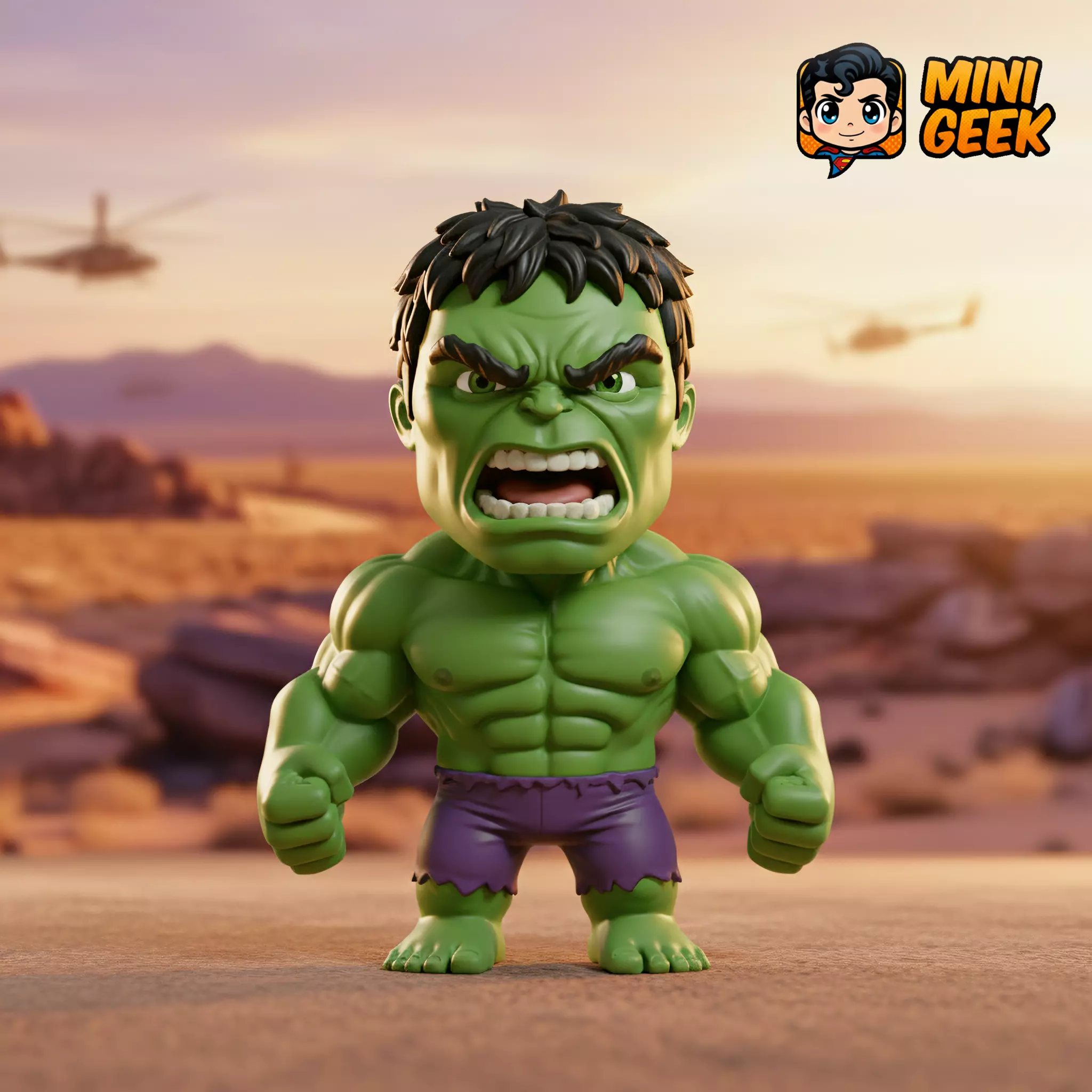 Mini Geek - Hulk Chibi - The Cutest Smash There Is Free 3D print model