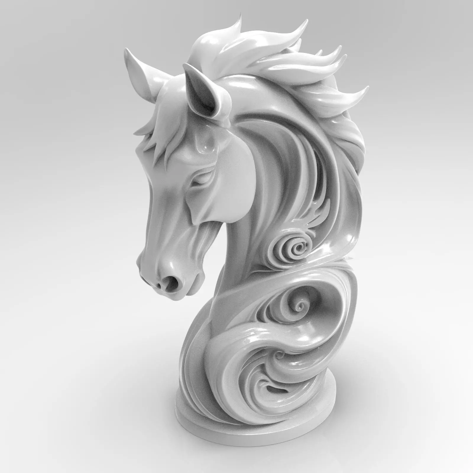 Artistic statue of a horse 3D print model_4