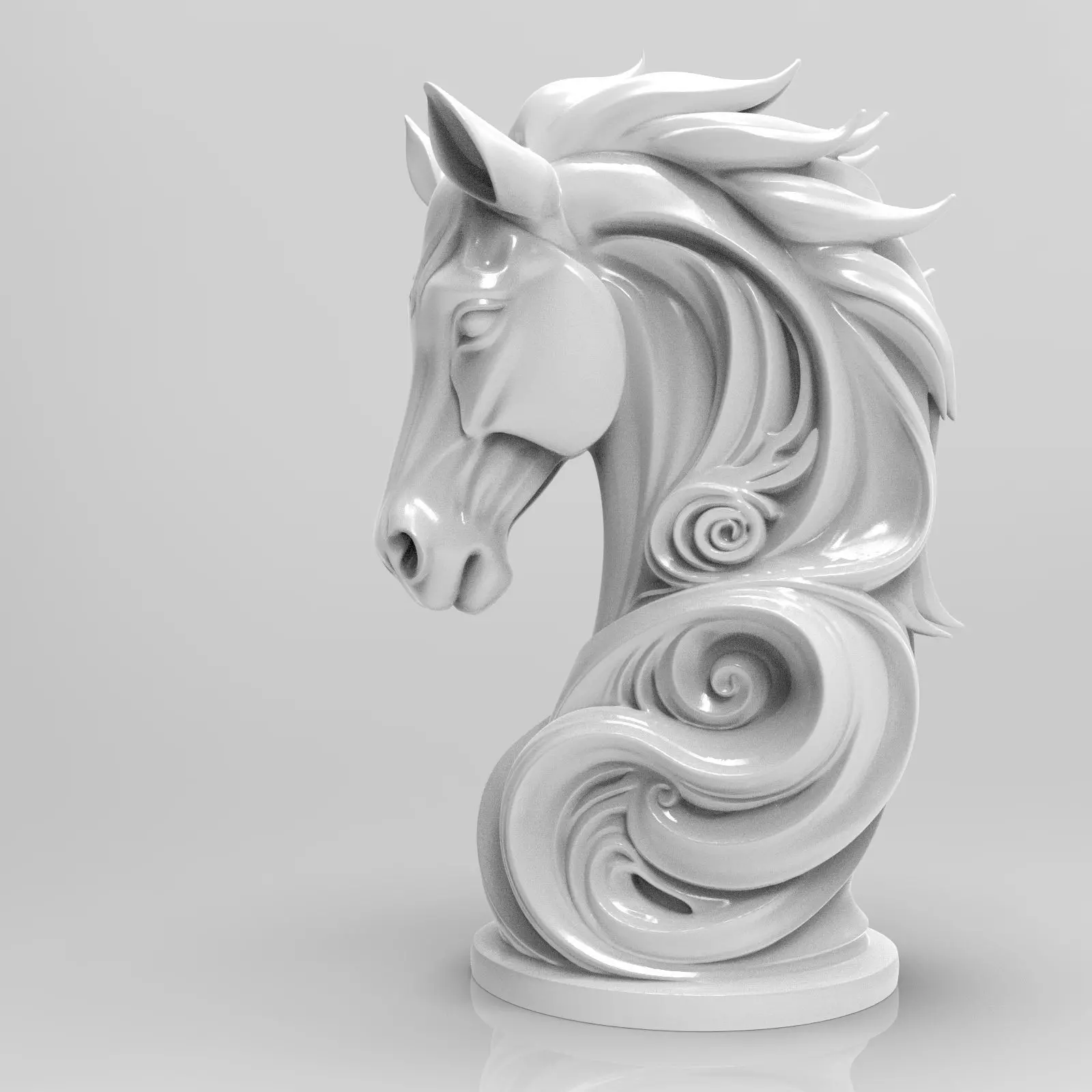 Artistic statue of a horse 3D print model_2