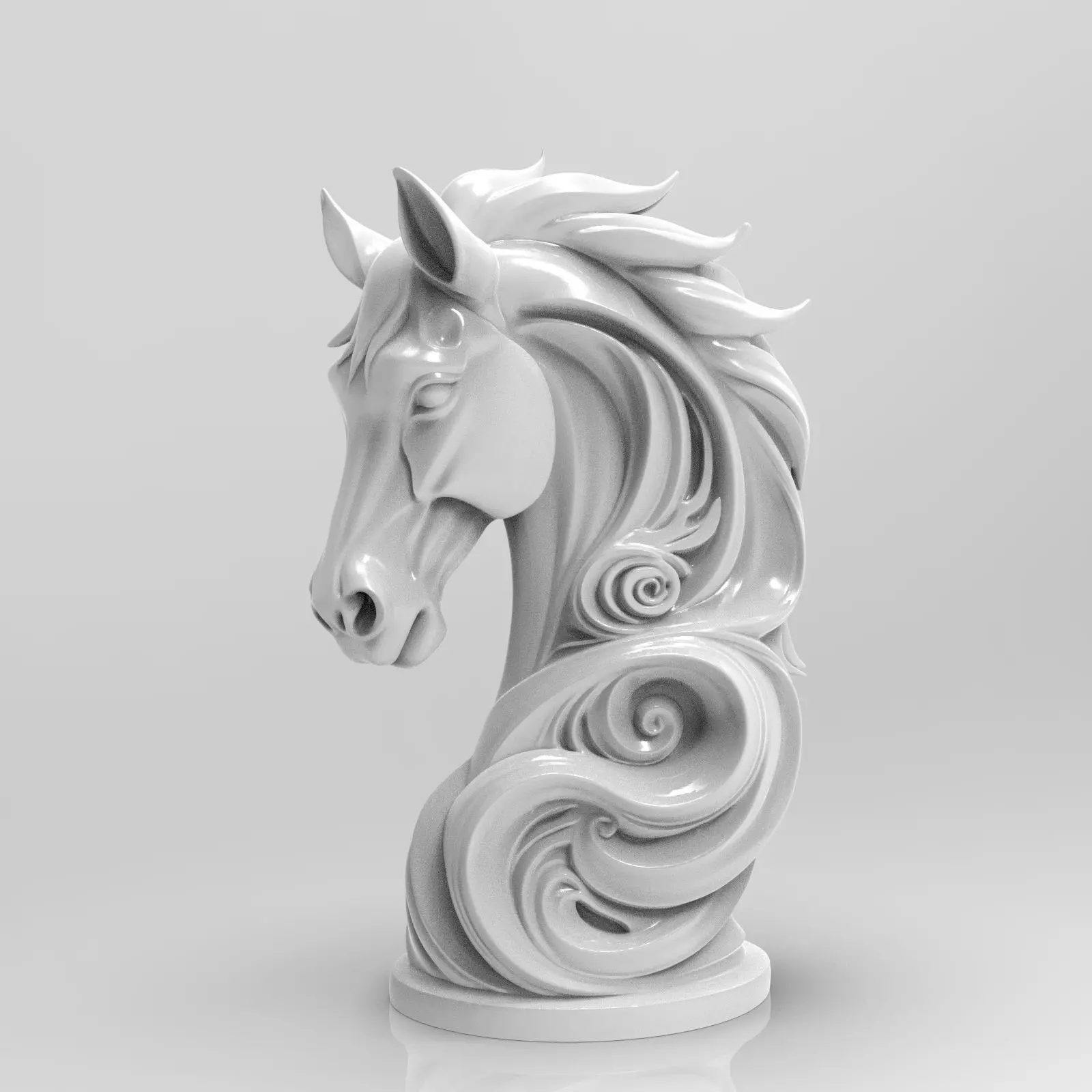 Artistic statue of a horse 3D print model_0