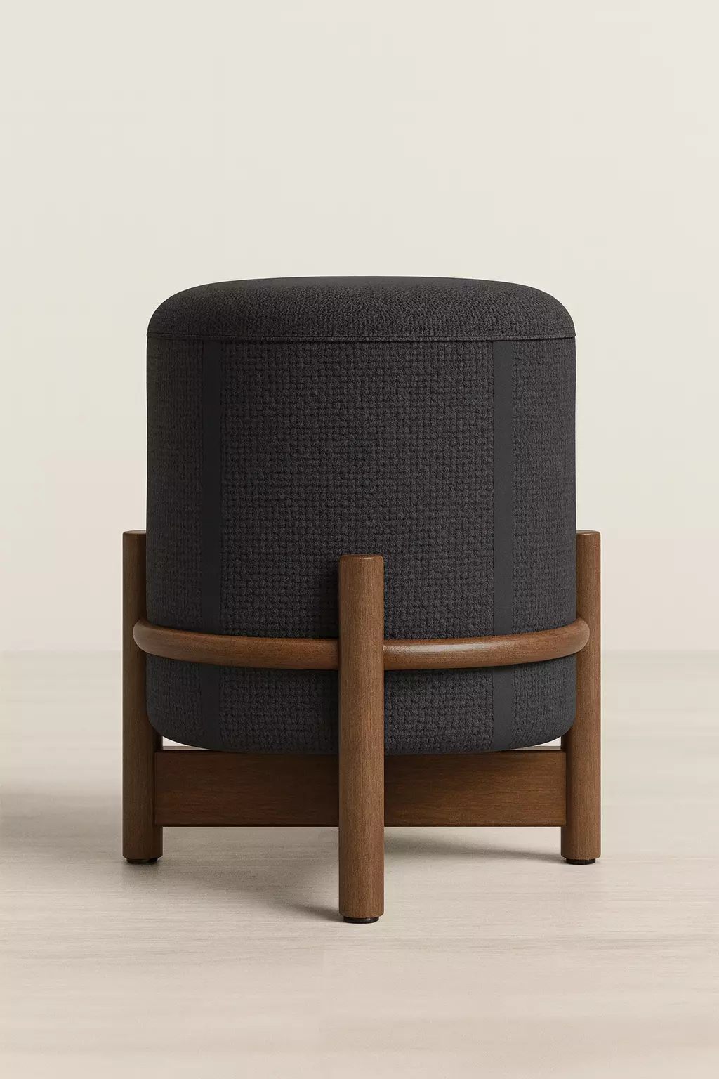 Round Pouf  Wooden Base High Quality 3D Model SolidWorks 2025 3D print model_0