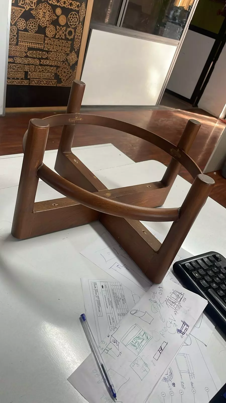 Round Pouf  Wooden Base High Quality 3D Model SolidWorks 2025 3D print model_10