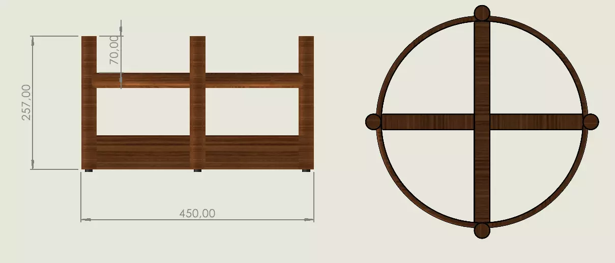 Round Pouf  Wooden Base High Quality 3D Model SolidWorks 2025 3D print model_5