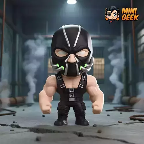 Mini Geek - Bane Chibi - Break the Bat 3D Model 3D print model
