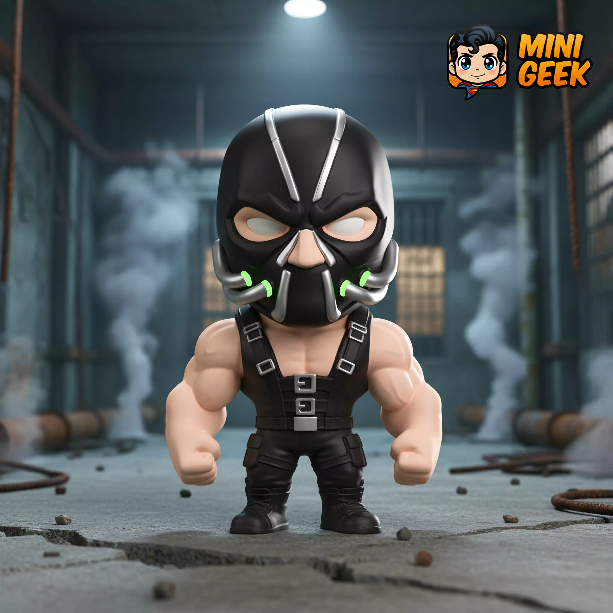 Mini Geek - Bane Chibi - Break the Bat 3D Model 3D print model