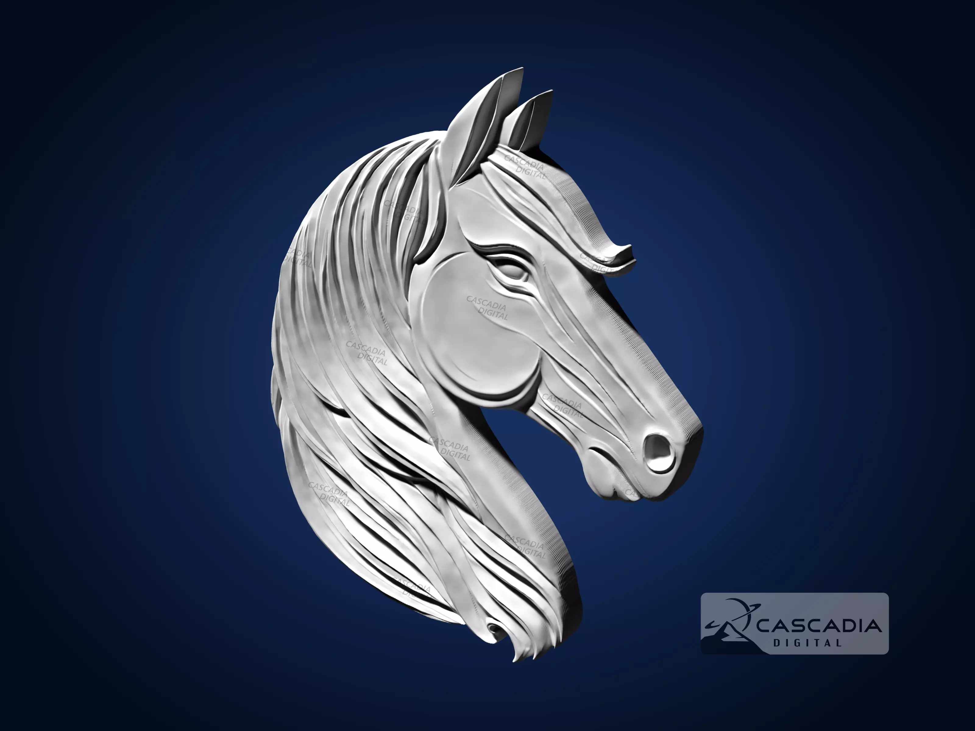 Horse Head - CNC Router Carving Casting Farm animal 3D print model_4