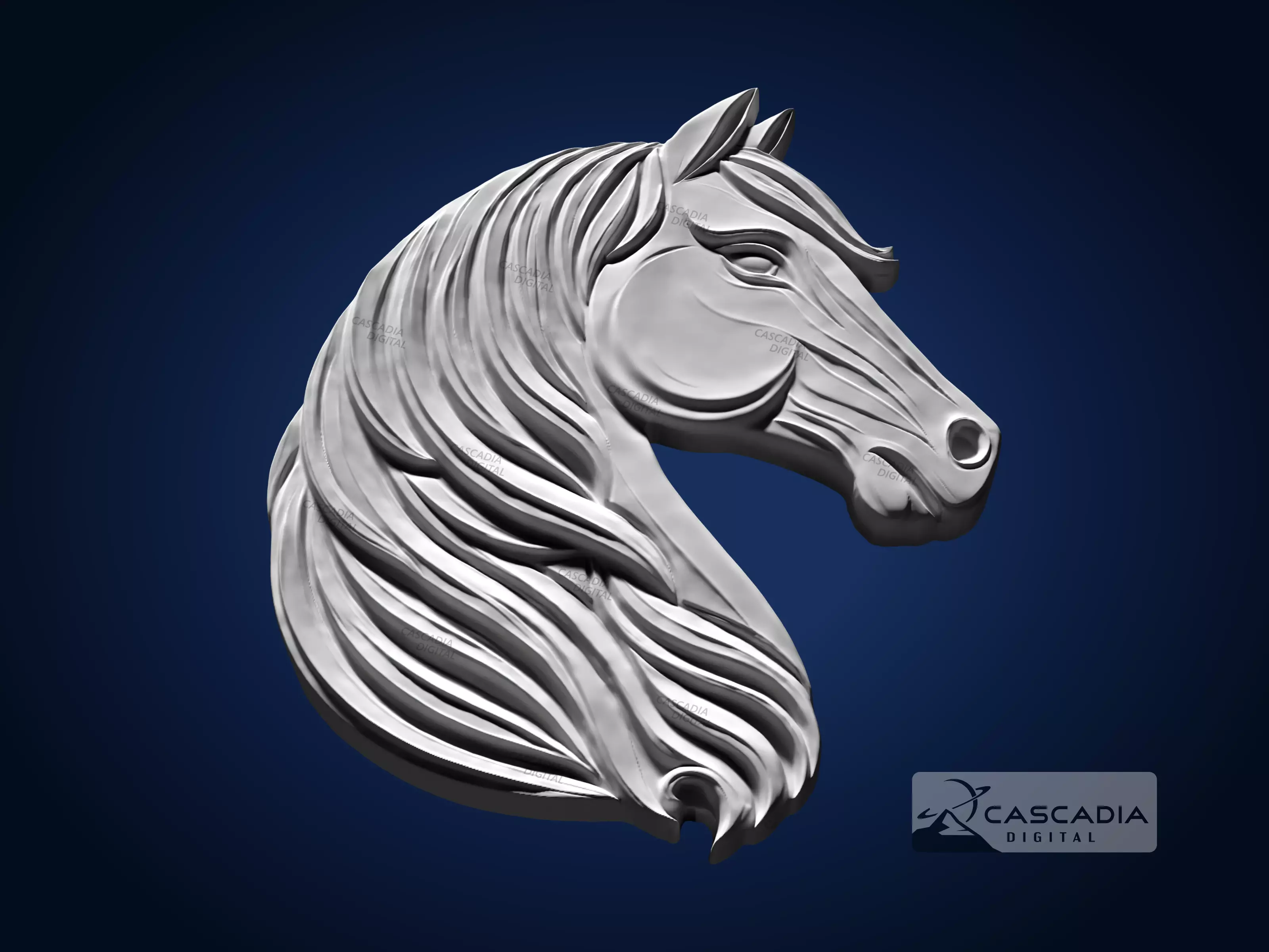 Horse Head - CNC Router Carving Casting Farm animal 3D print model_2