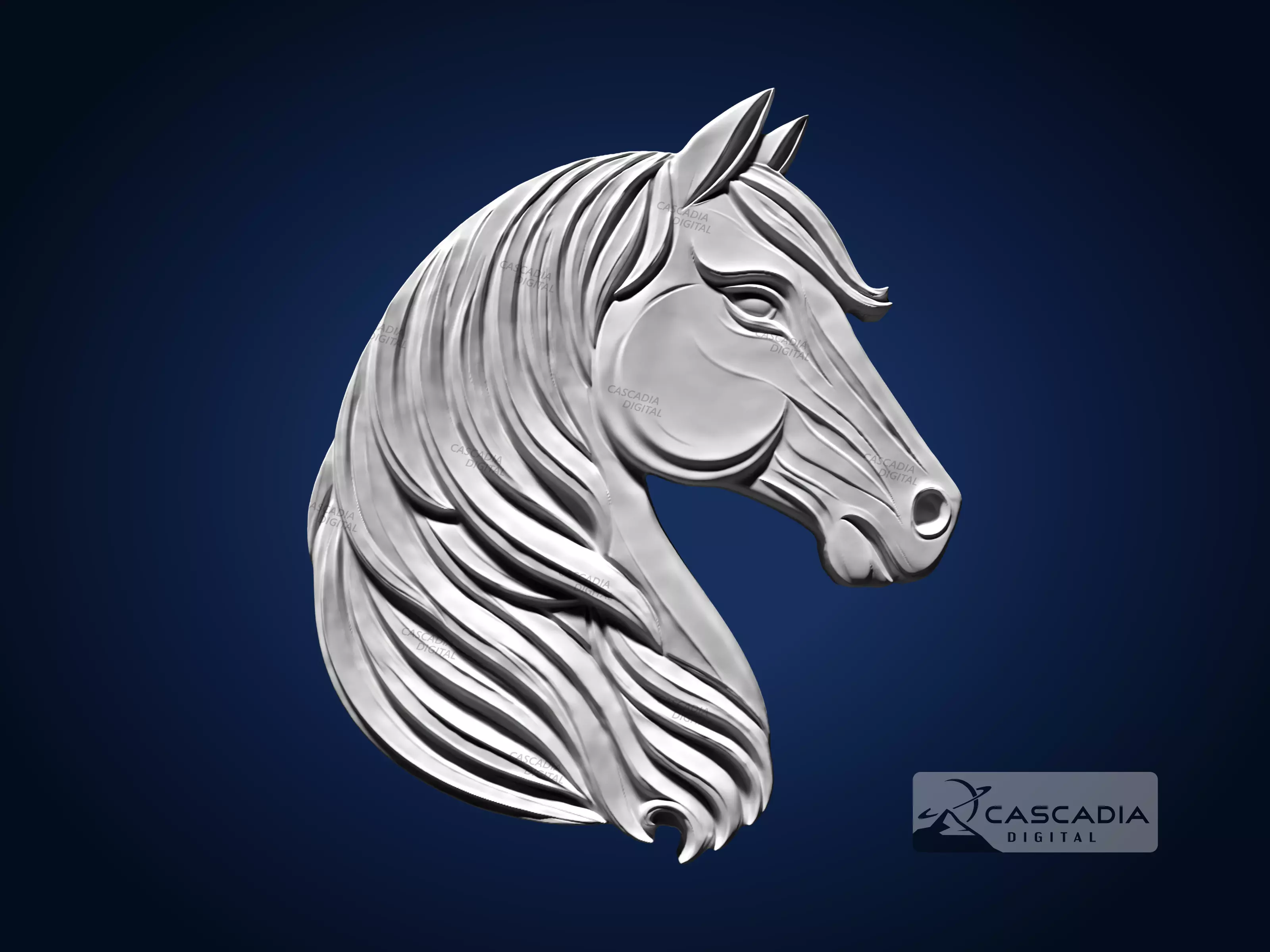 Horse Head - CNC Router Carving Casting Farm animal 3D print model_1