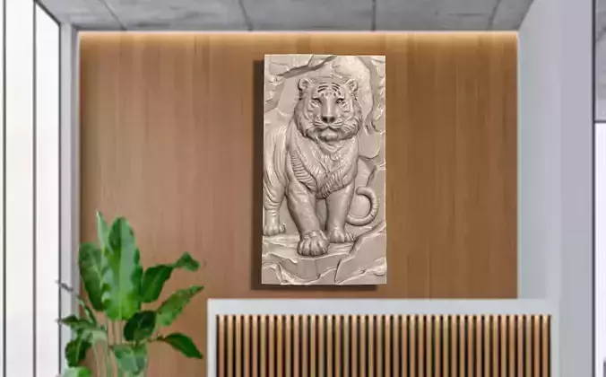 TIGER IN CAVE CNC 3DPRINTING 3D print model