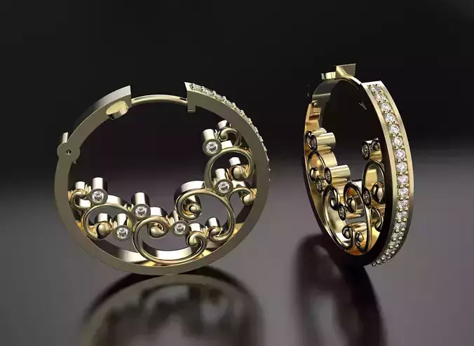 Round beautiful earrings