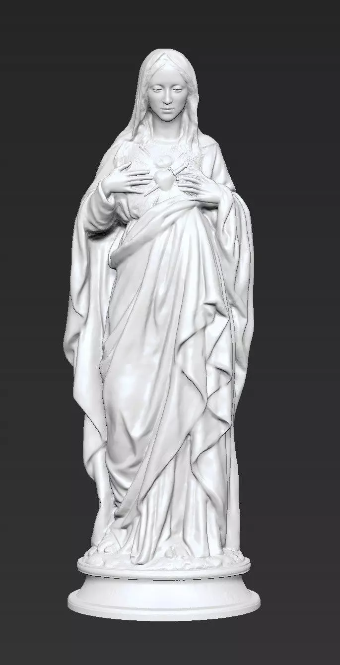 Immaculate Heart - Sculpture of the Blessed Virgin Mary Free 3D print model