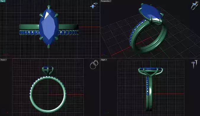 Marquise Engagement Ring with Side Diamonds