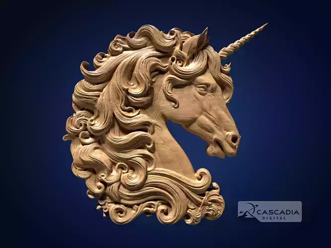Unicorn Head - CNC Router Carving Casting mythical
