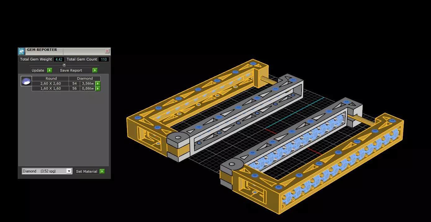 Diamond earrings 3D print model_9