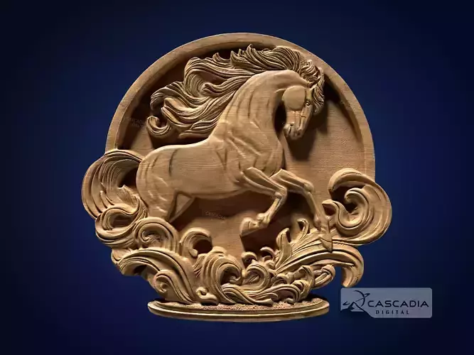Horse - CNC Router Carving Casting Farm animal stallion