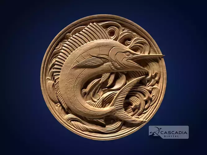 Marlin Round - CNC Router Carving Casting deep sea fishing