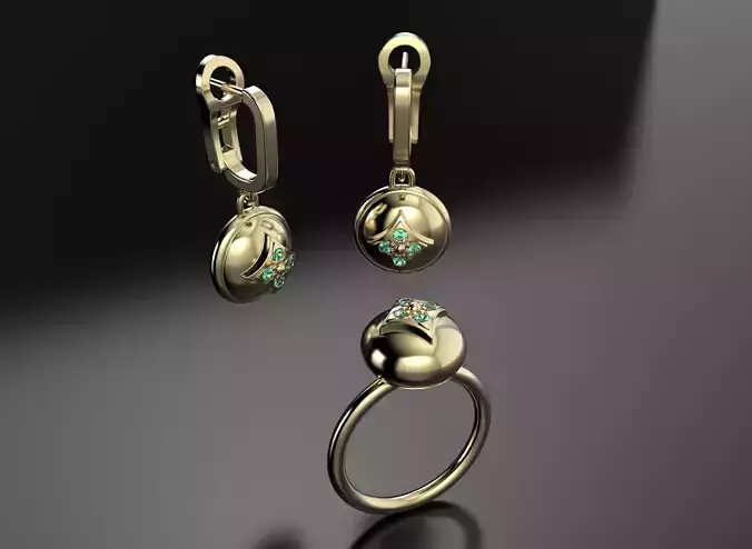 Star Set ring and earrings 