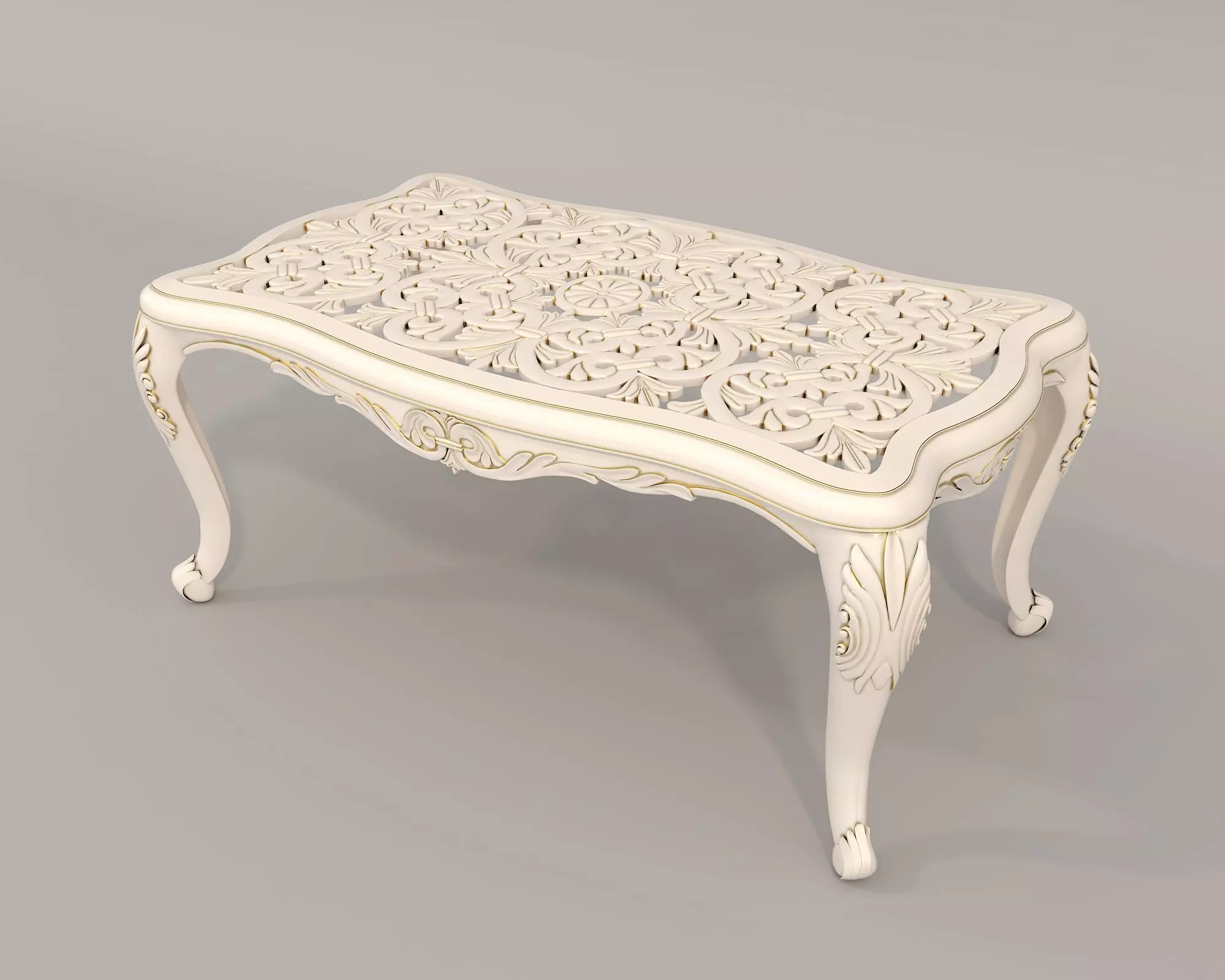 Classic European style Dining Table and Chairs 32 3D model_7