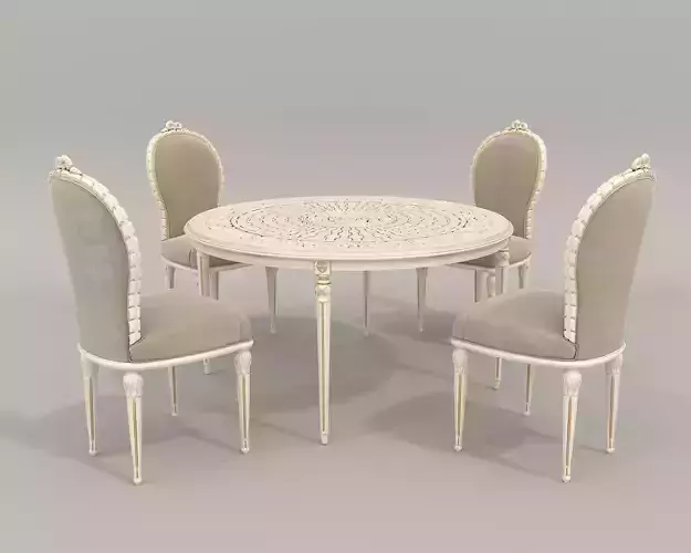 Classic European style Dining Table and Chairs 33