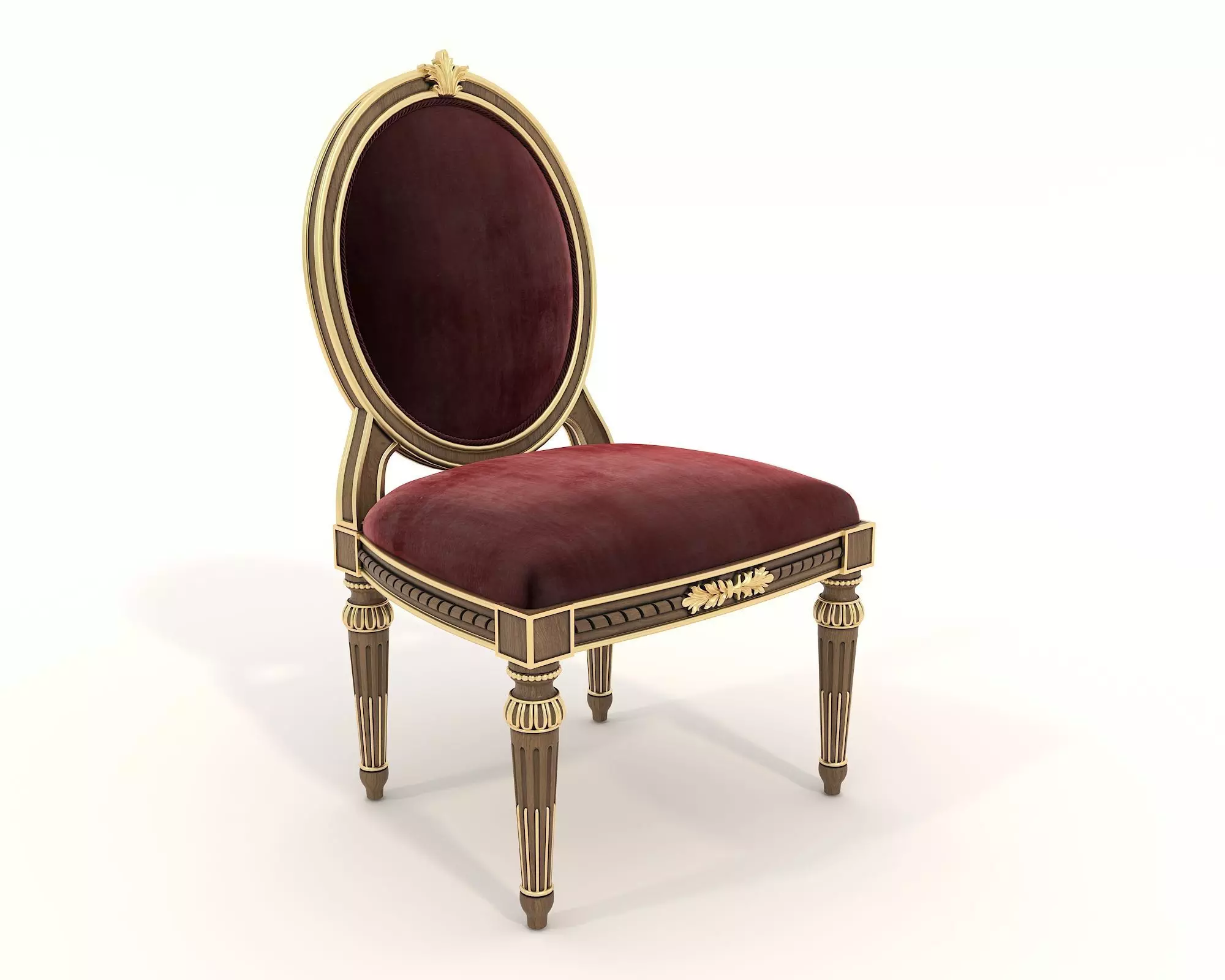 Classic European style Dining Table and Chairs 34 3D model_5