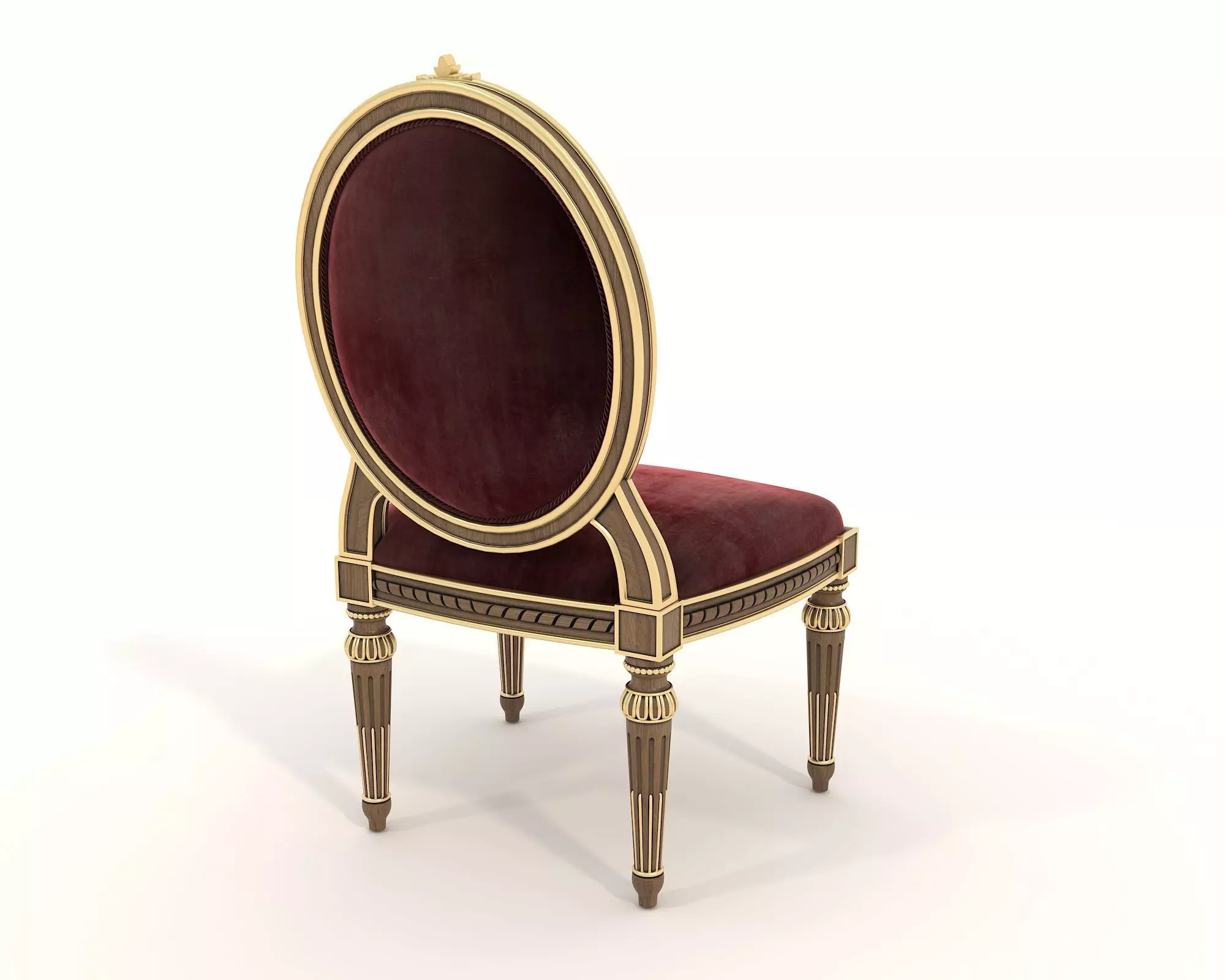 Classic European style Dining Table and Chairs 34 3D model_6